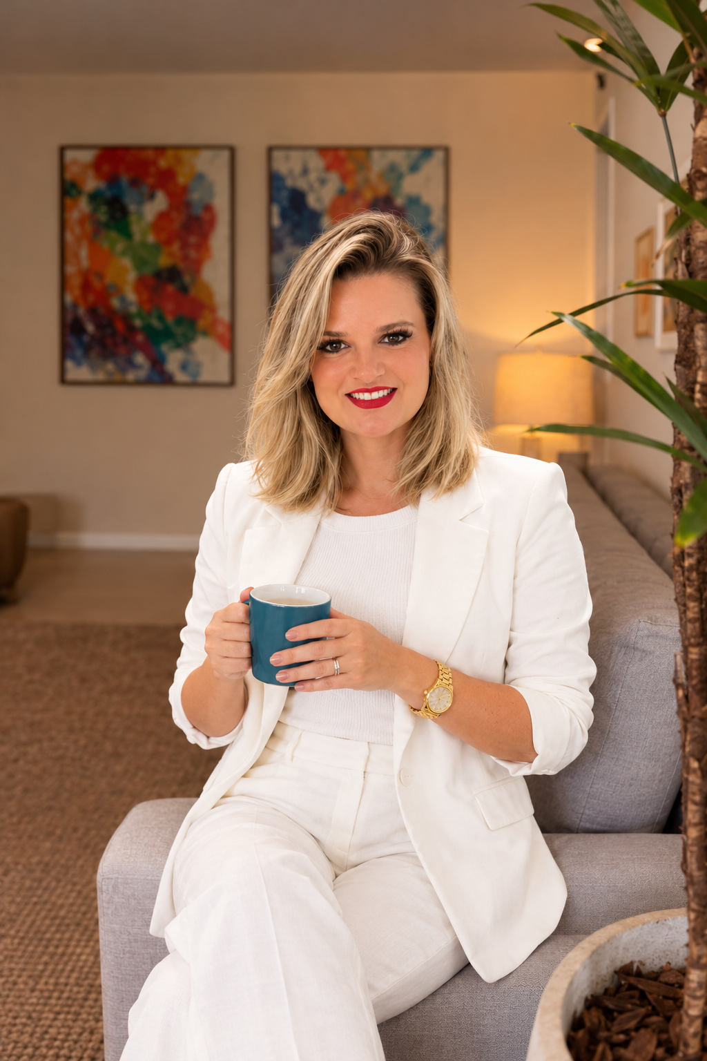 Mariane Perozzo, psicóloga, em seu consultório